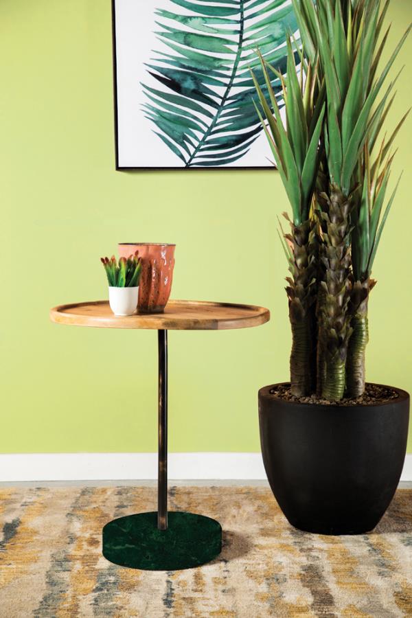 Mesa auxiliar GINEVRA con base de mármol negro