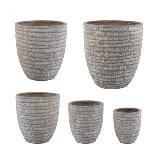 Macetas set de 5 Pzs Beige con Textura
