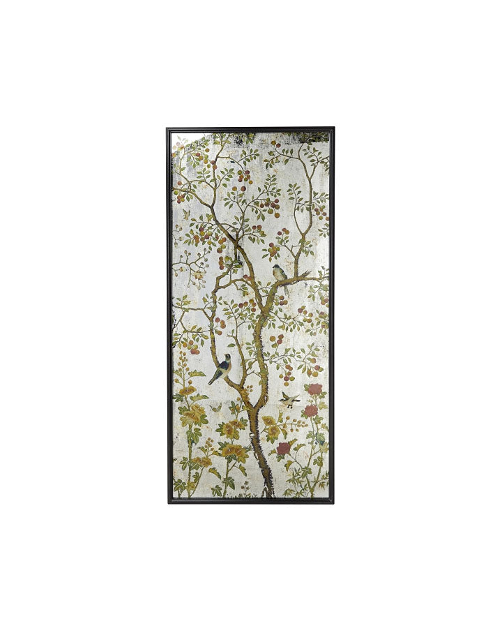 Espejo Pájaros y Árbol Wall Art con marco metálico