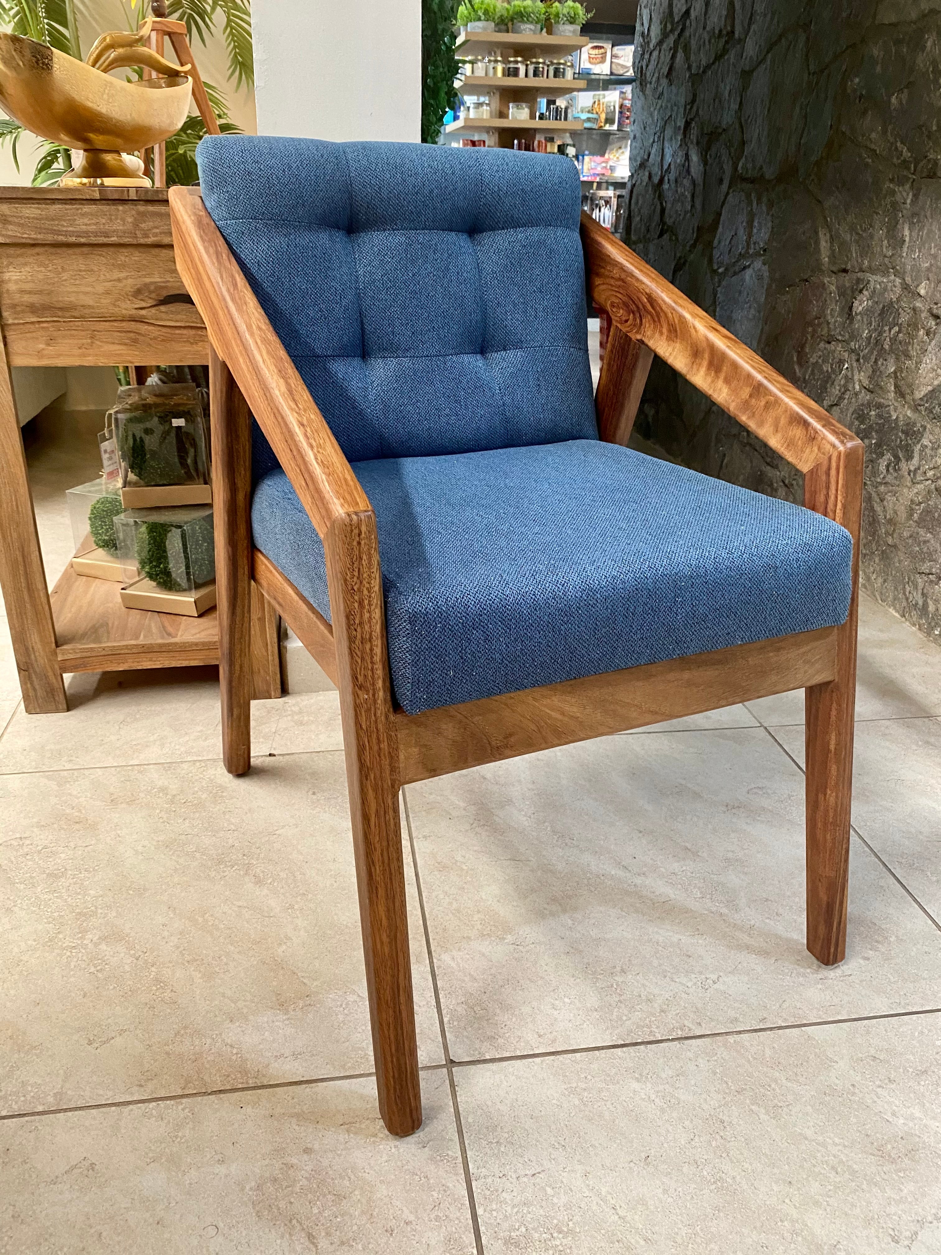 Silla de parota RENATA, azul