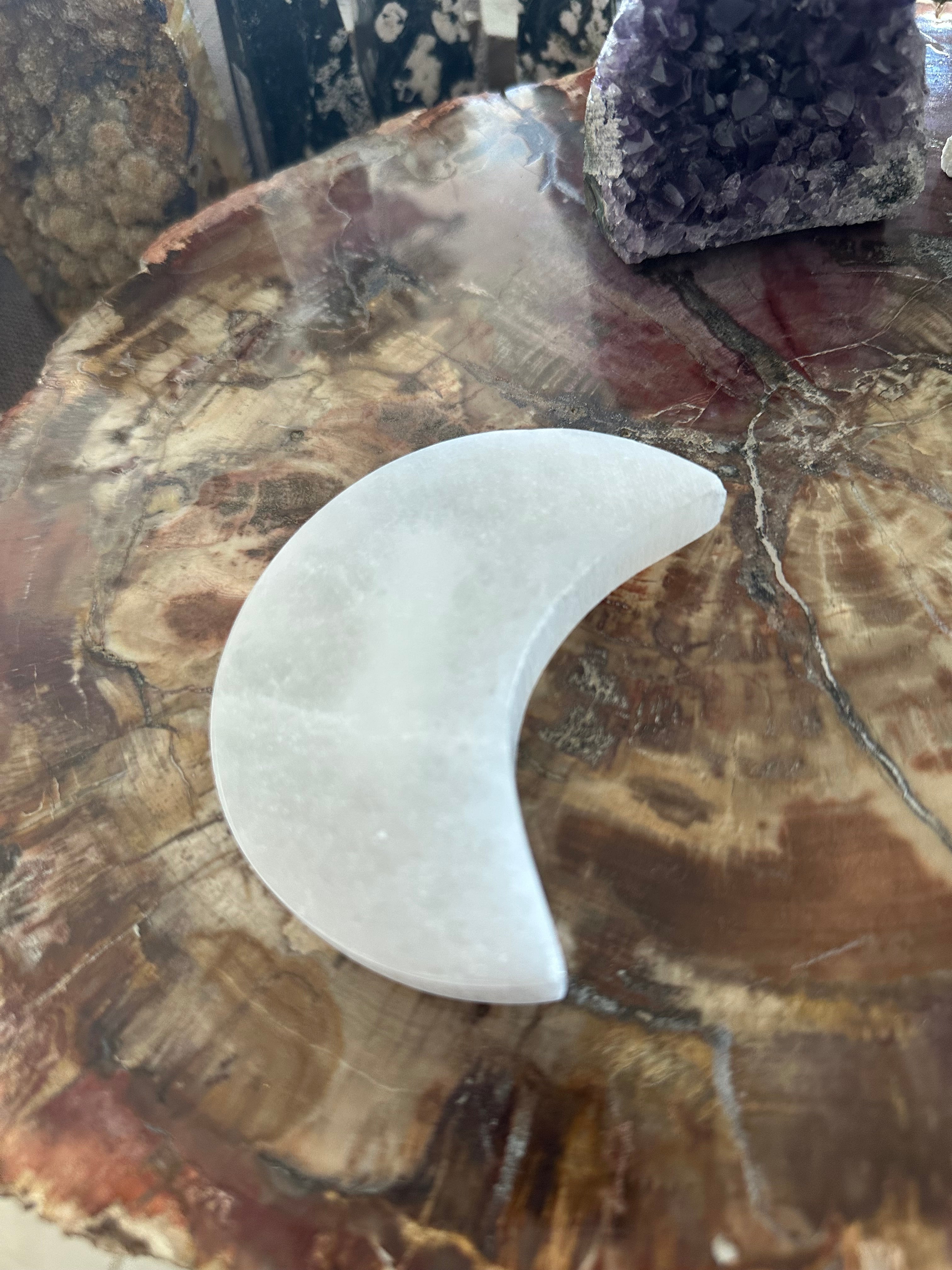 Placas de carga de Selenita, Luna 8 cm