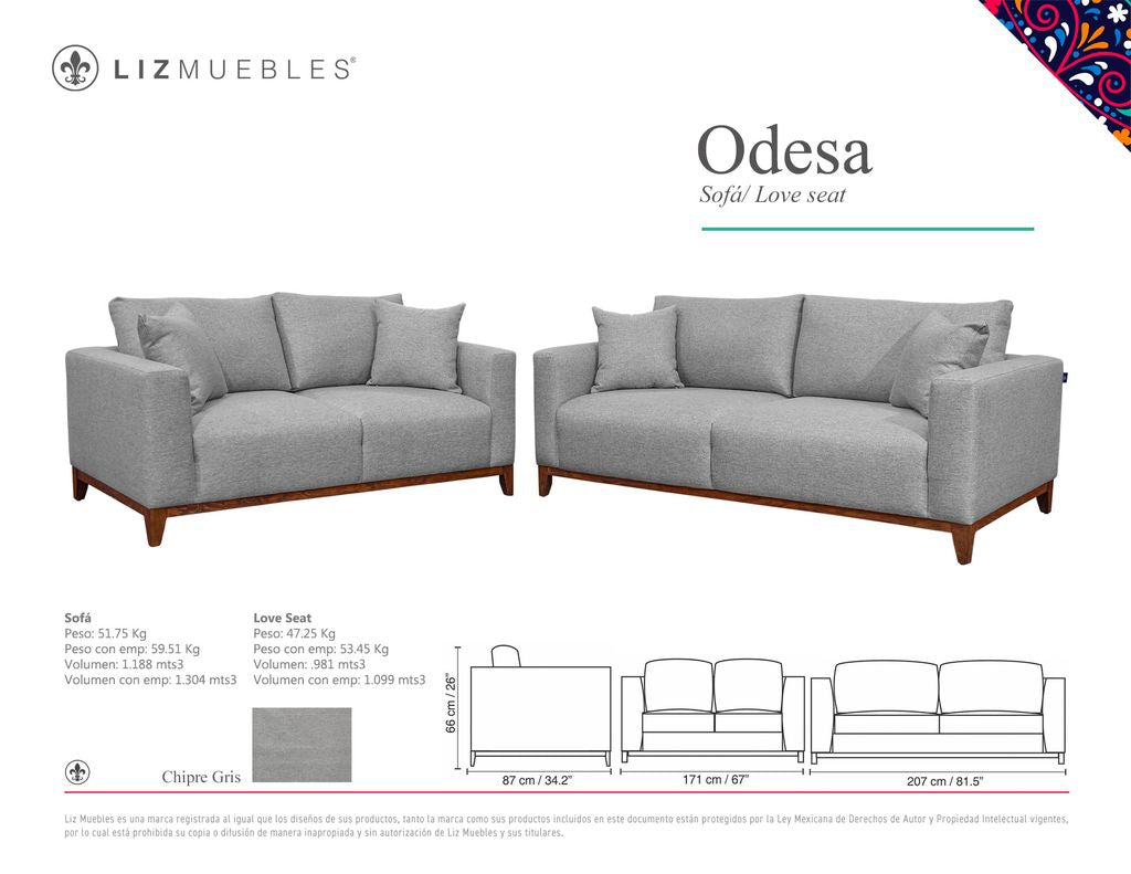 Loveseat ODESA, calixto sand