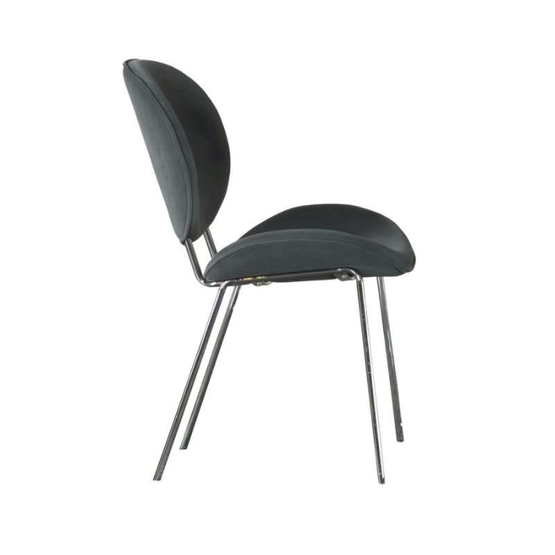 META Silla lateral, gris, Cromo