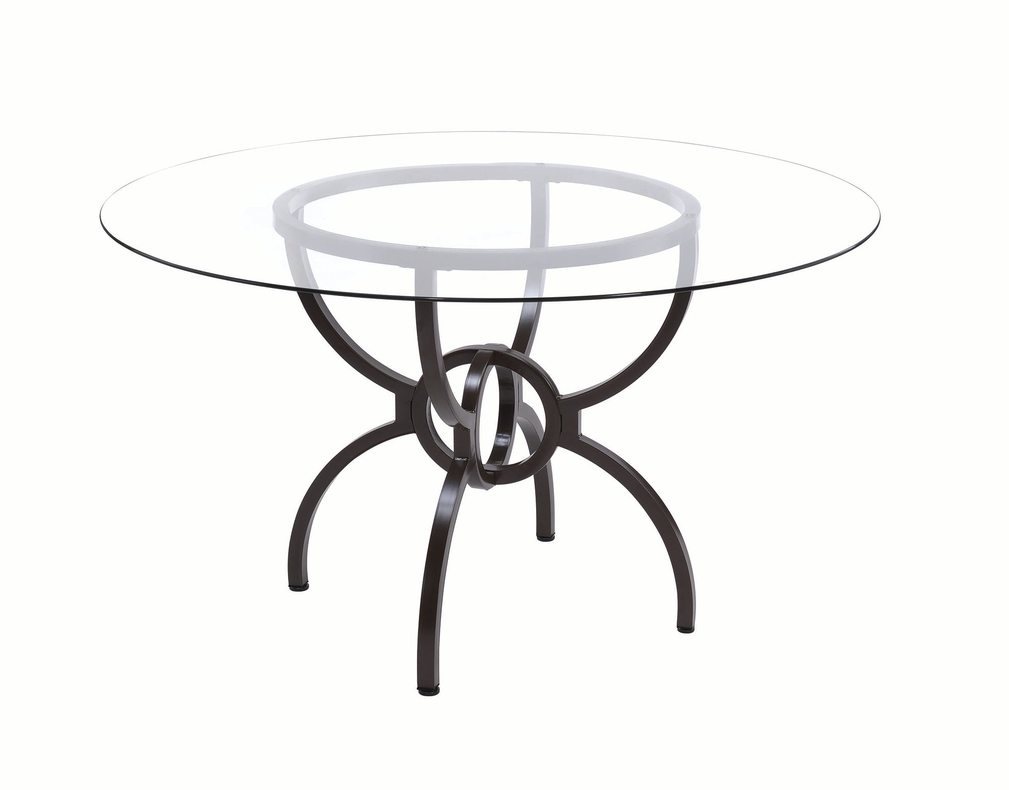 AVIANO MESA COMEDOR Base gunmetal con Cristal templado 6mm, biselado 1¨