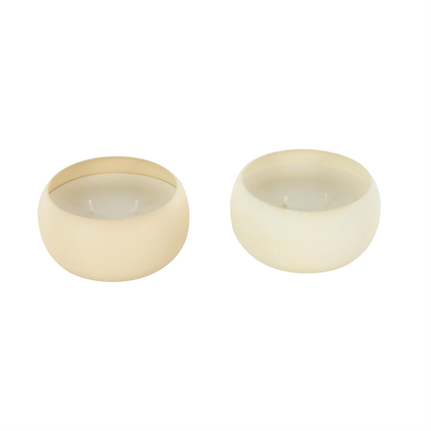 Vela 11 Oz 2 Pavilos Beige Mtl Fresh Cotton/ White Tea & Ginger C/U 5" x 3"H