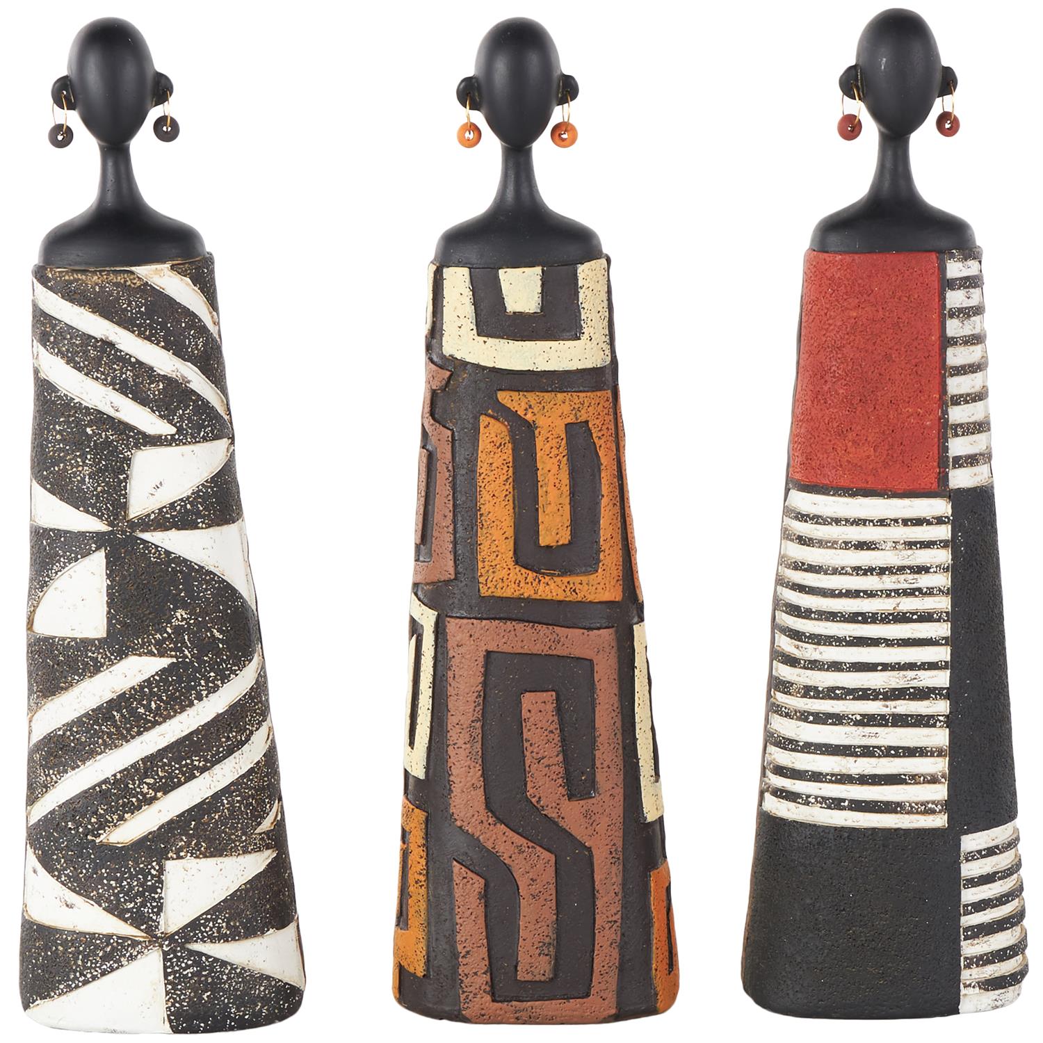 Escultura Mujer Africana C/U  4"W, 13"H