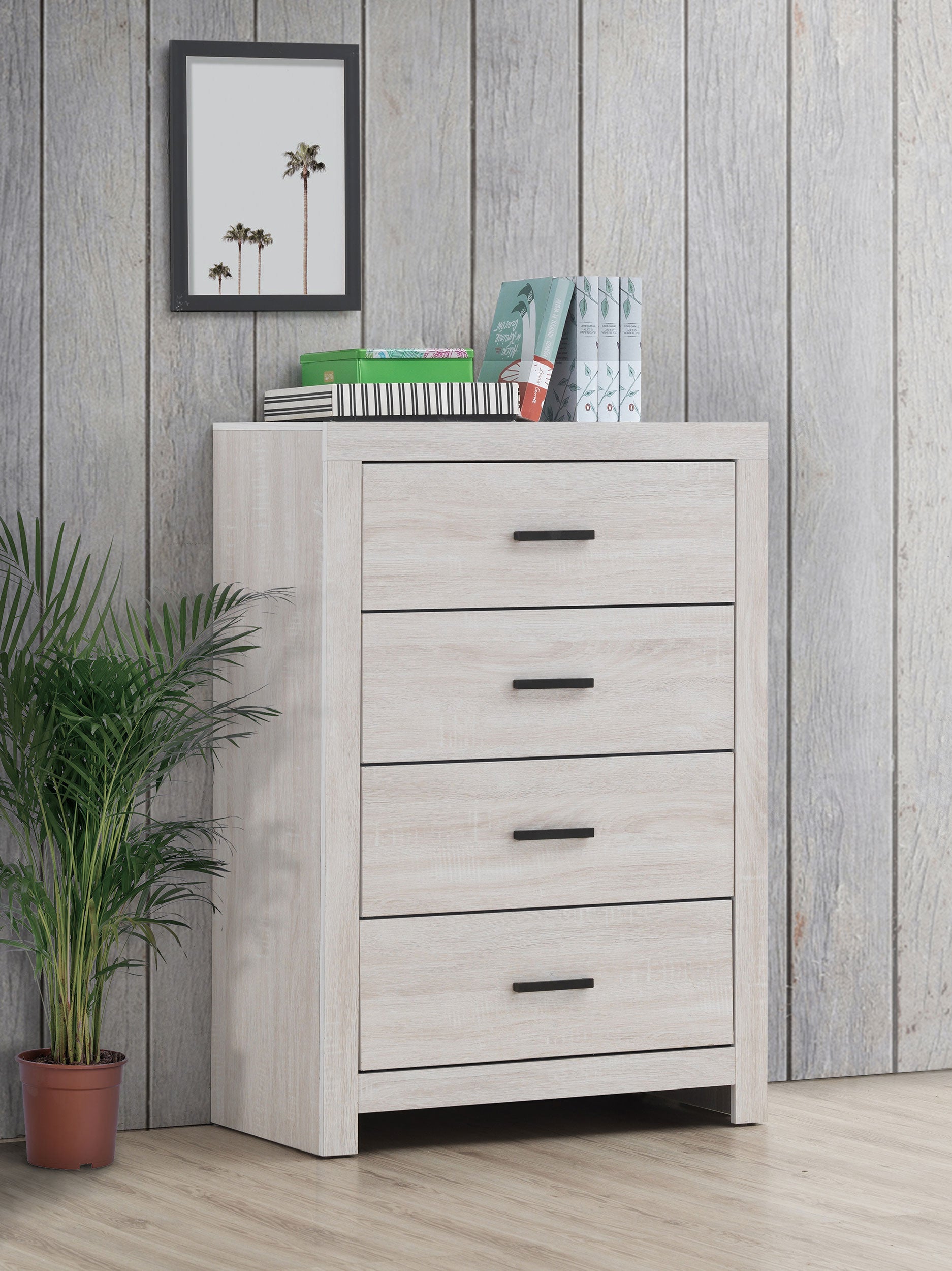 Chest Cajonero BRANTFORD 80x40x114cm, Blanco