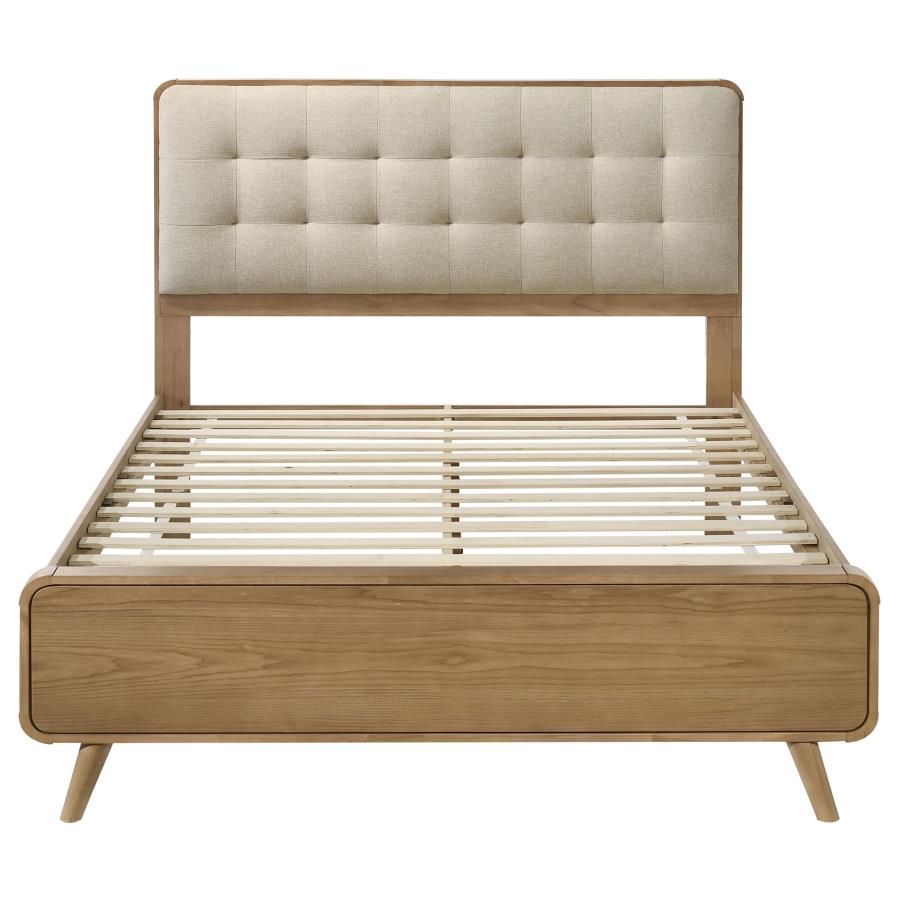 Cama tapizada beige ROBYN (US)