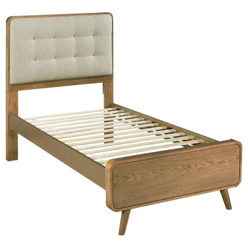 Cama tapizada beige ROBYN (US)