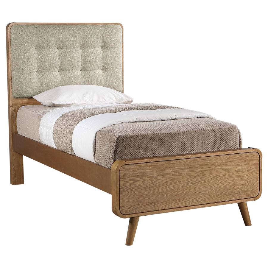 Cama tapizada beige ROBYN (US)