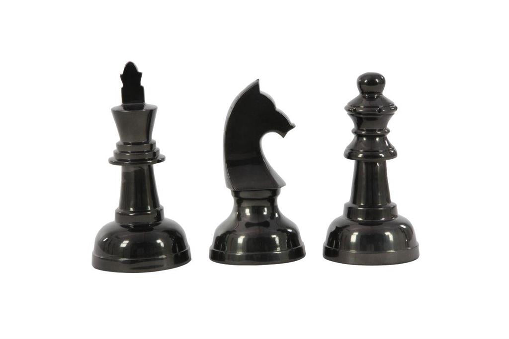 ALUM CHESS PIECES S/3 9, 9, 10H