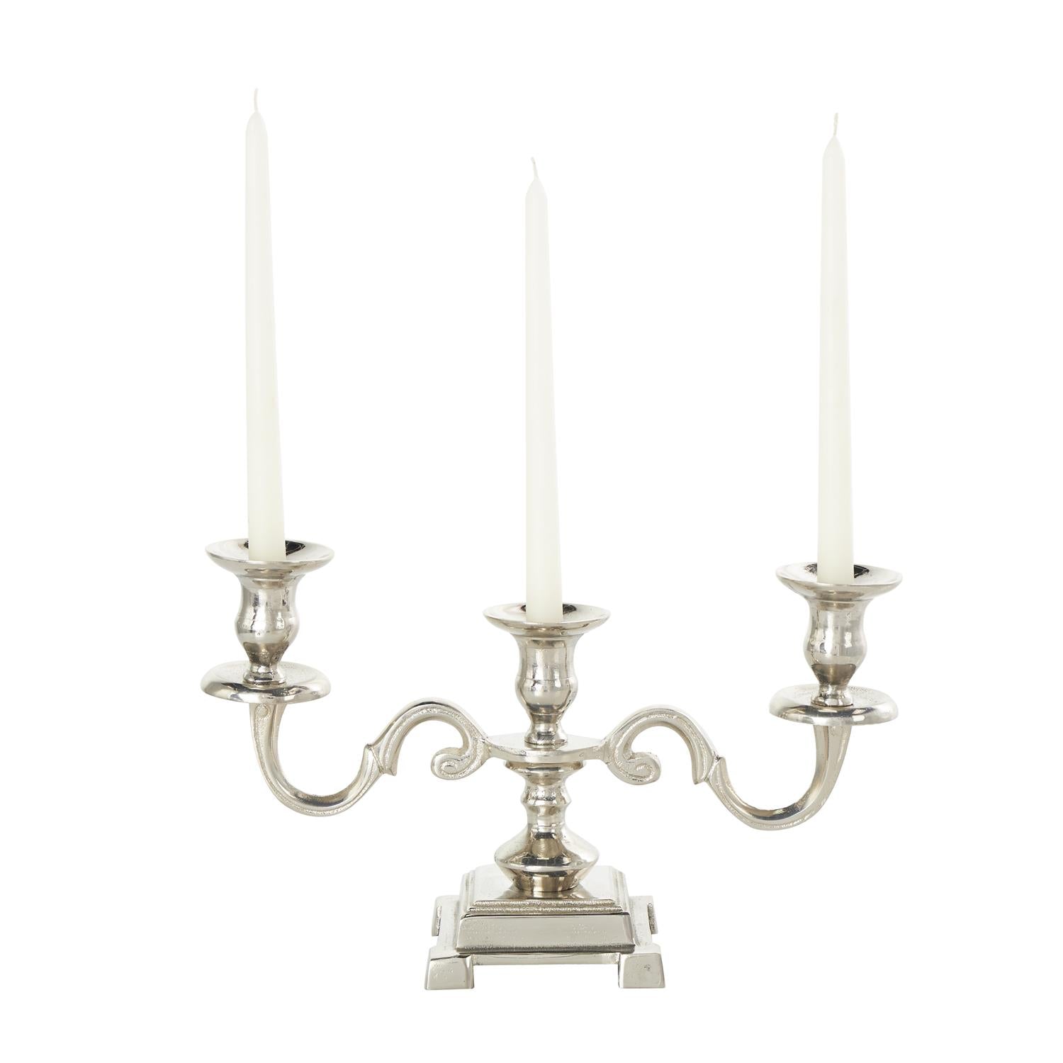 ALUM CANDLE HOLDER 15"W, 7"H