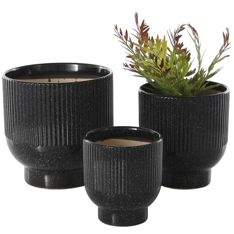 CERAMIC PLANTERS S/3 9, 8, 6H