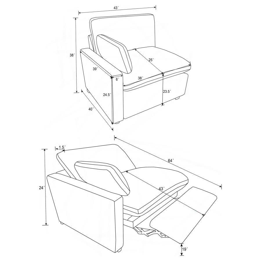 Reclinable eléctrico modular COLLINS - Sillón izquierdo