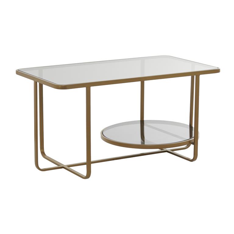 MESA METAL DE CENTRO DORADA 36"W, 18"H