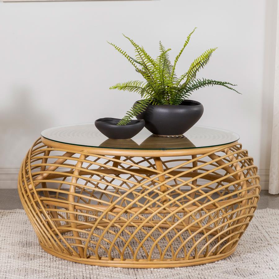 Mesa de centro DAHLIA Rattan, natural