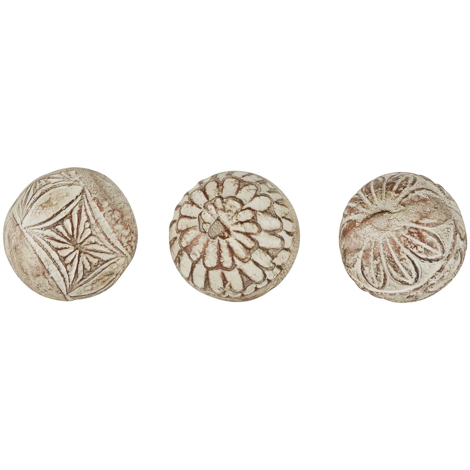 WD CARVED ORBS S/3 4", 4"H