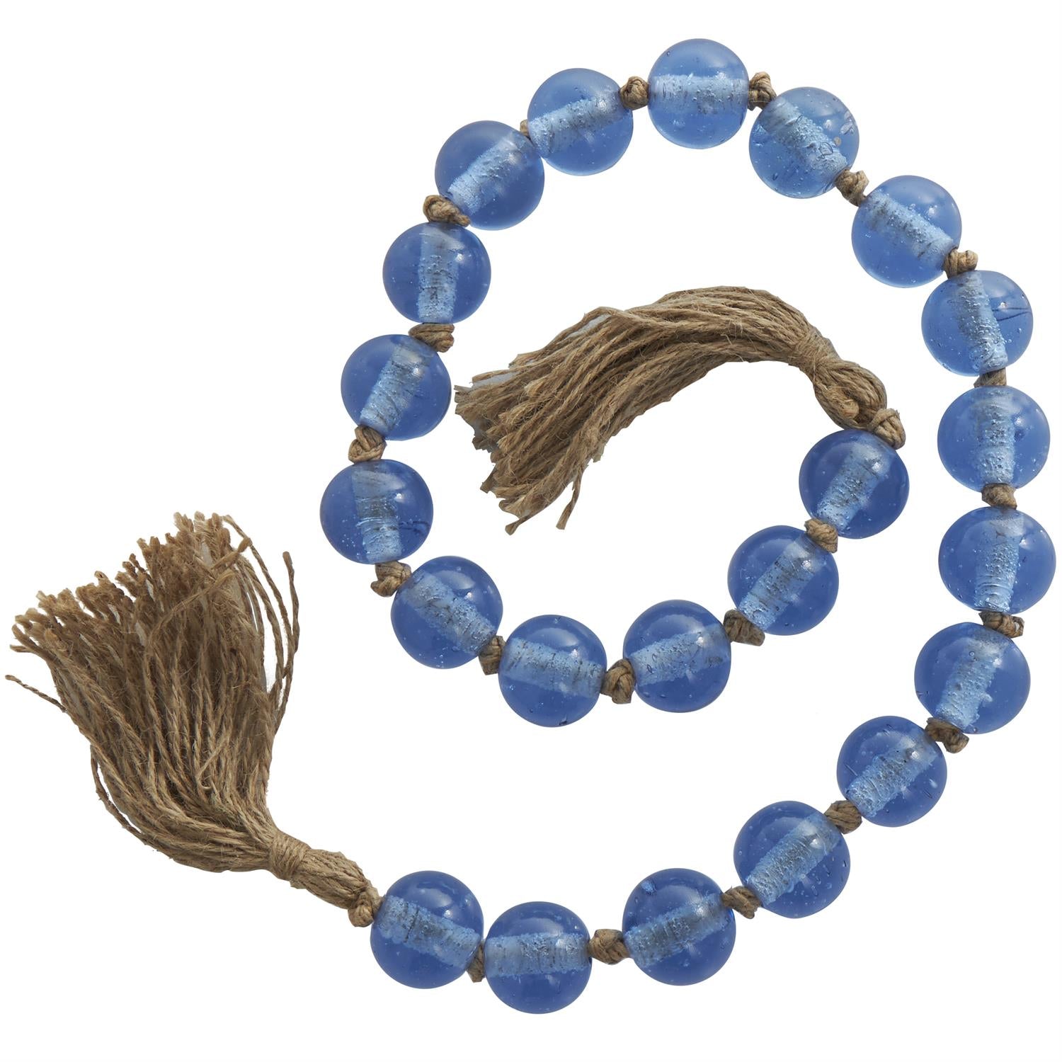 Guirnalda Vidrio Azul c/Borla Yute