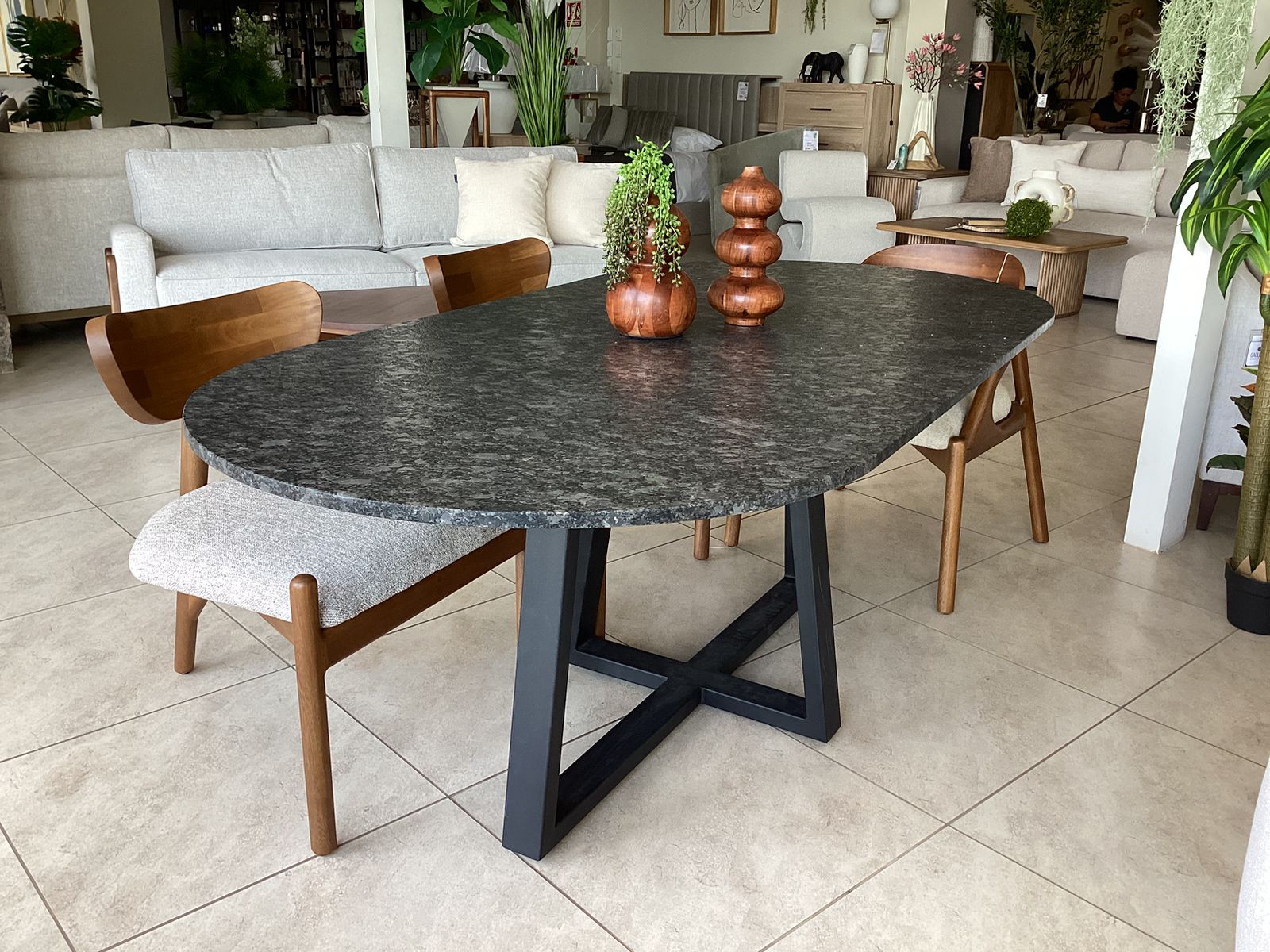 Mesa de Comedor KOBA 200x110, granito steel gray