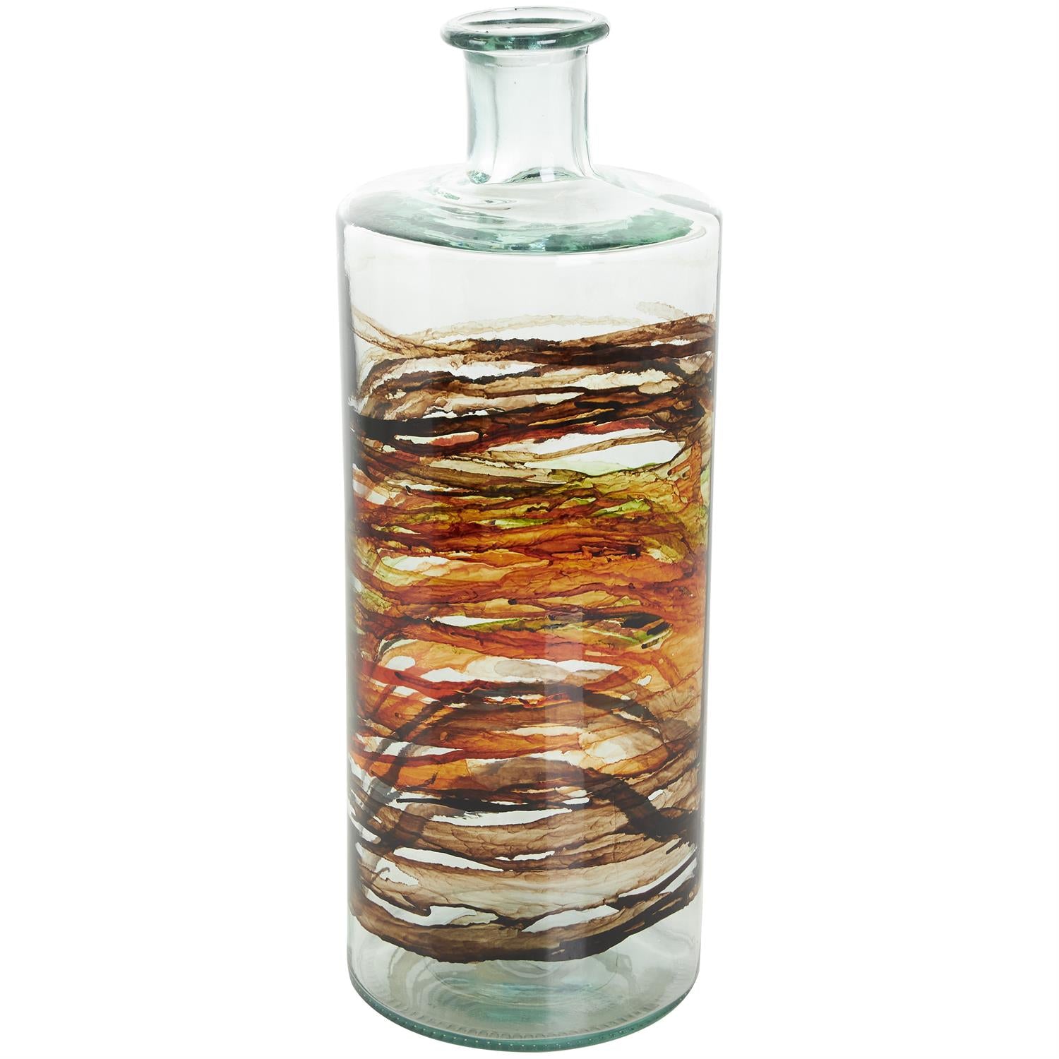 GLASS VASE 6"W, 16"H