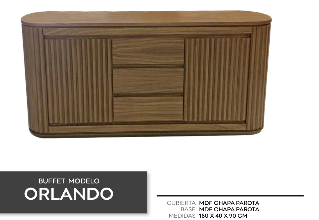 Bufetero ORLANDO 180x40x90cm Chapa de parota