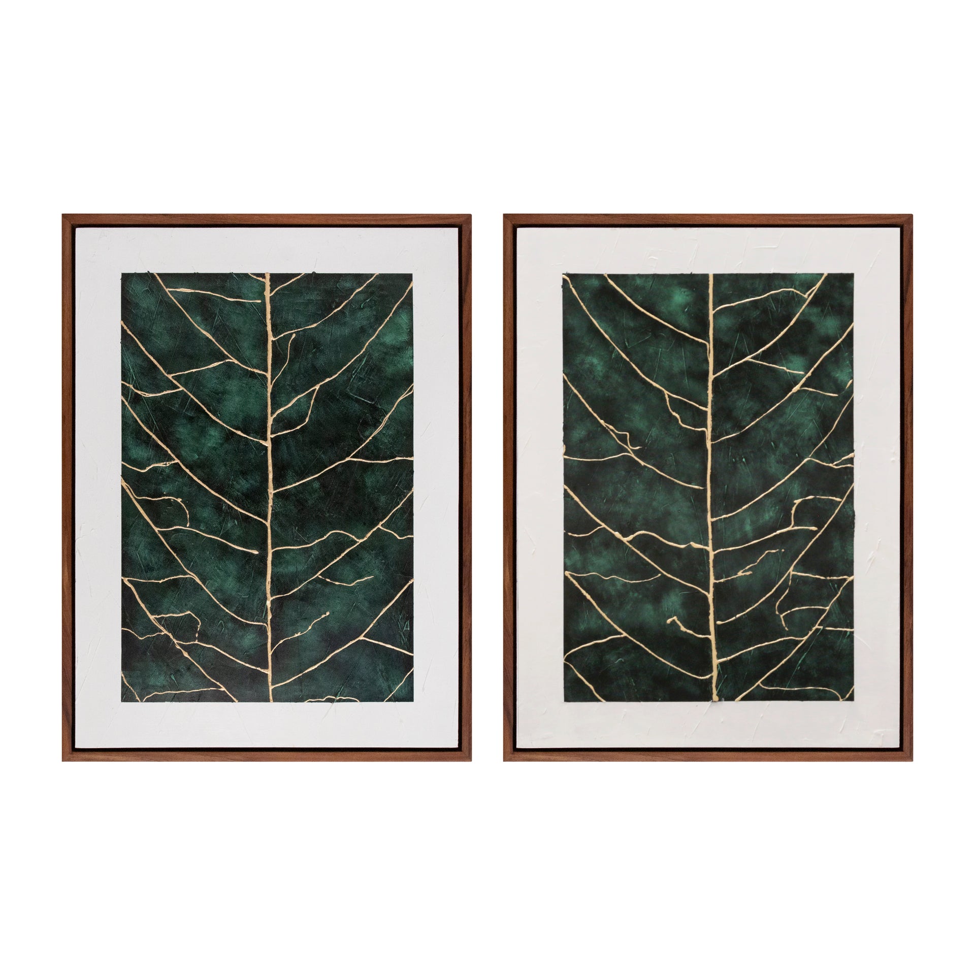 CUADRO GREEN IVY LEAFS SET 2  80x120x6 (2pzas.)