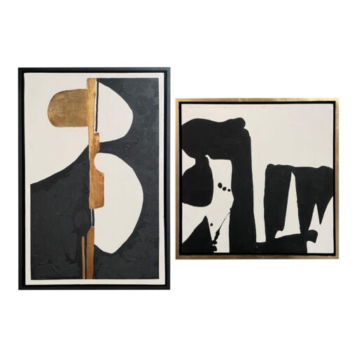 CUADRO VADSO SET 2 80X120 (1 PZA) M NEGRO/CANVAS, 80X80(1 PZA) M ORO/ CANVAS