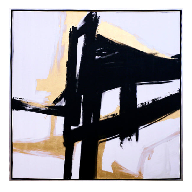 CUADRO GOLD STROKE 180x180x6