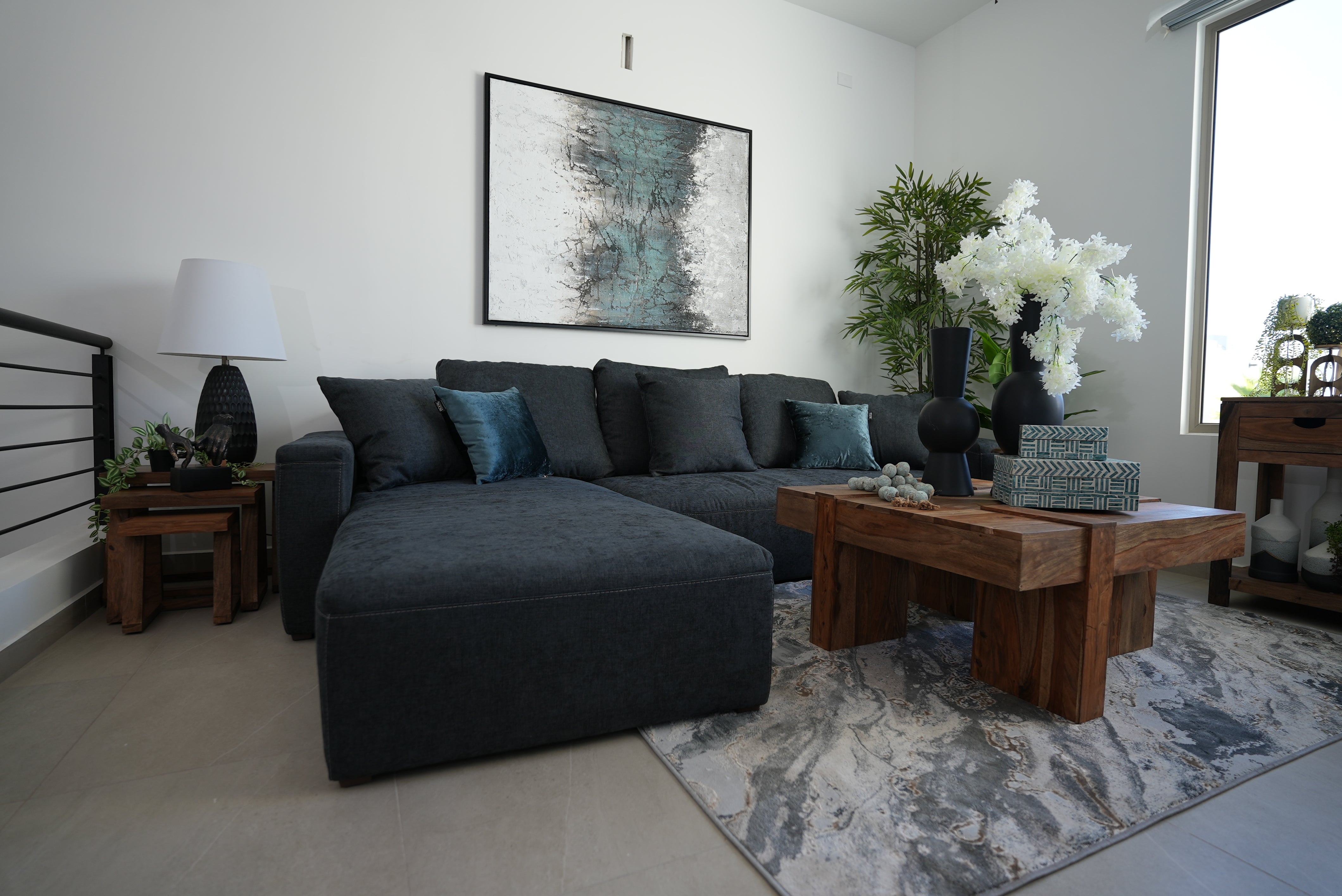 Sala Seccional WATSON 2 pzs Chaise Derecho Bonucci gris