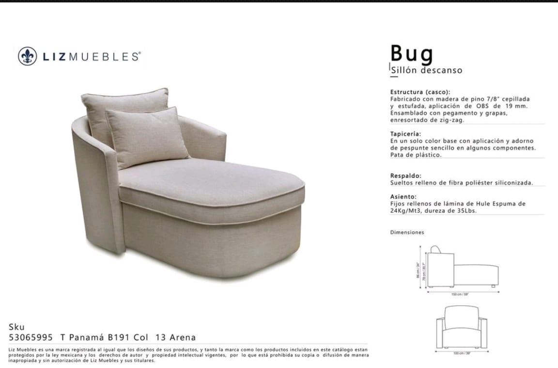 Sillón de descanso BUG Cashmere Beige