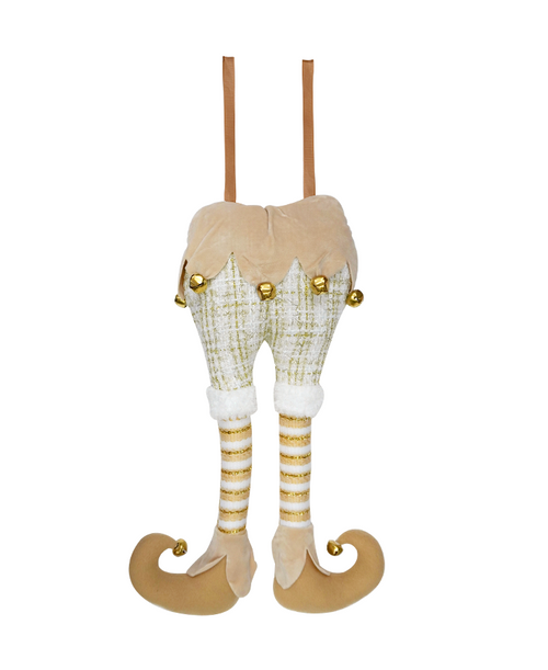 COLGANTE PIERNAS DUENDE ORO 46X26X10CM