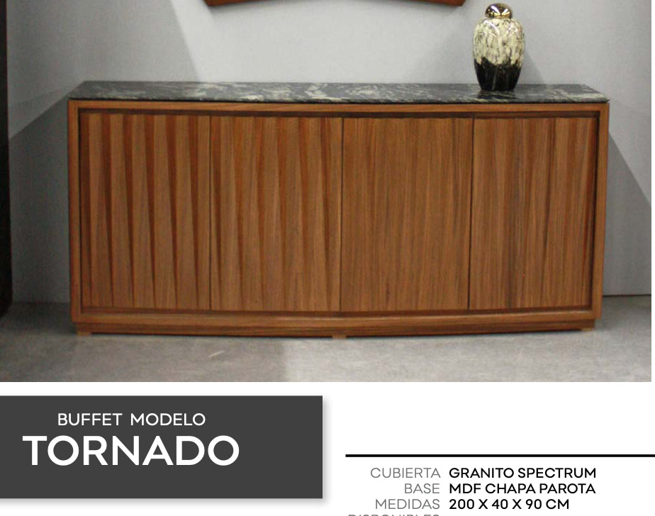 Bufetero TORNADO 200x40cm Granito Spectrum Leather