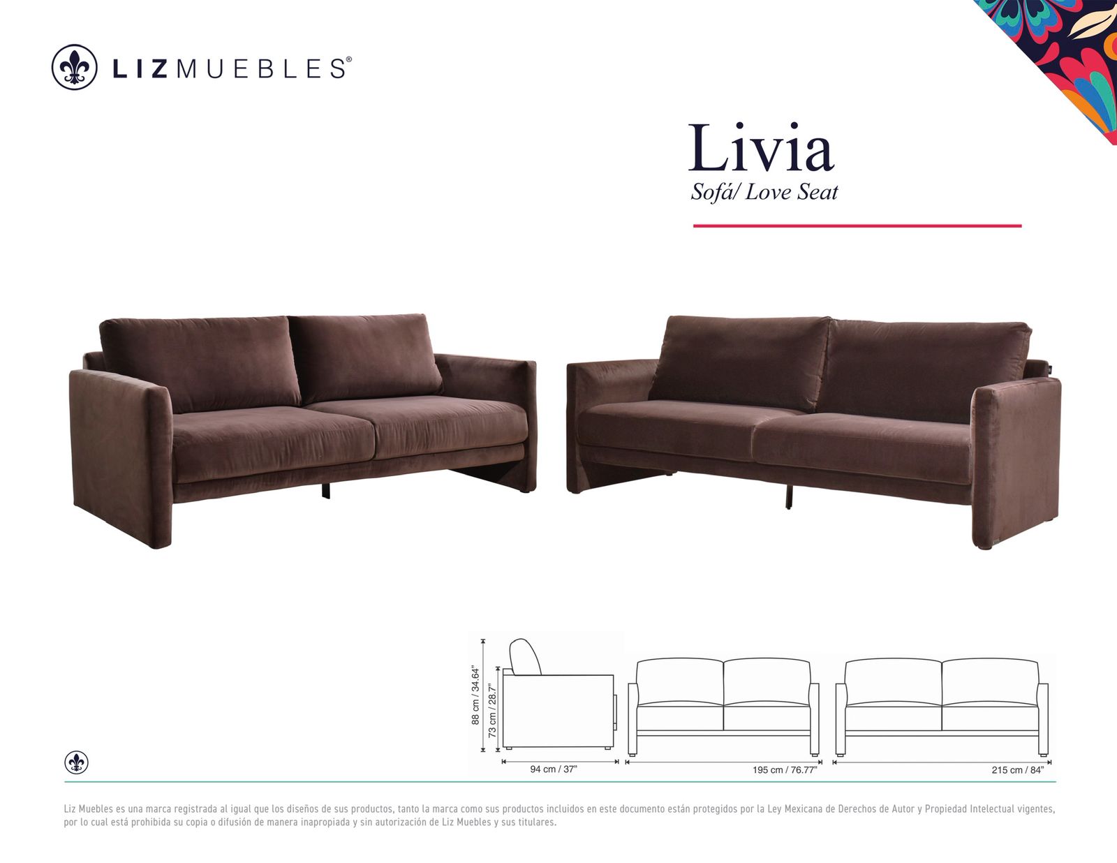 Loveseat LIVIA / Hydra Green