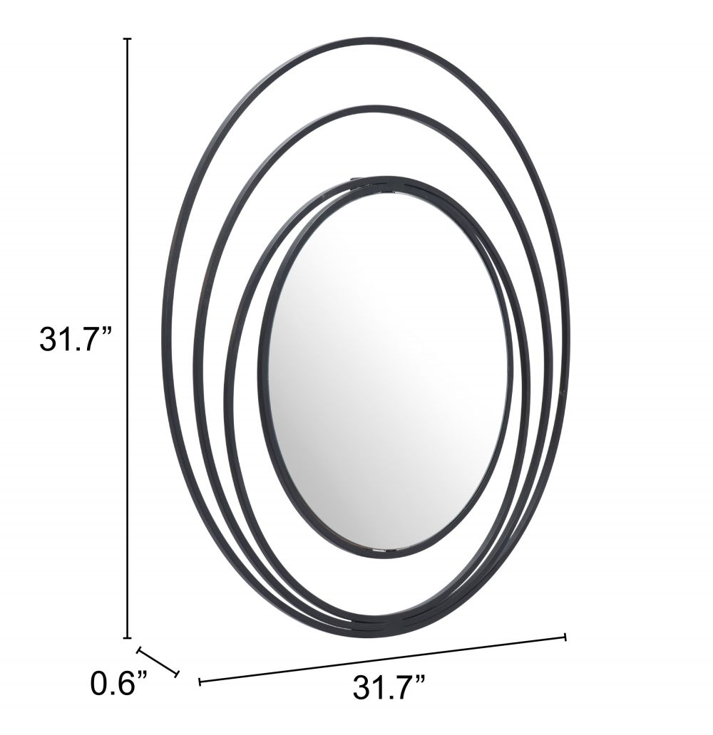 ESPEJO CIRCULAR LUNA, NEGRO