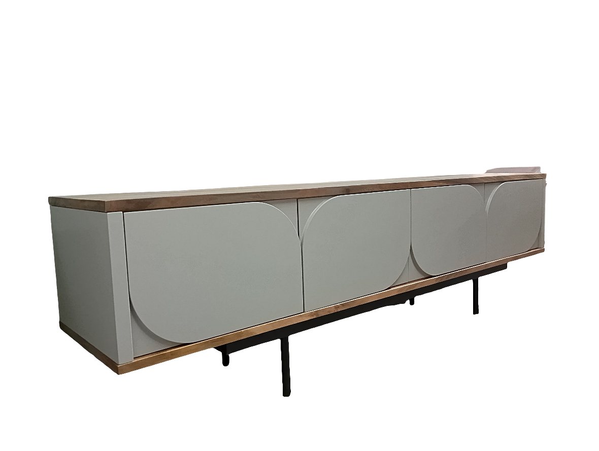 Credenza PARMA con parota sólida, Taupe