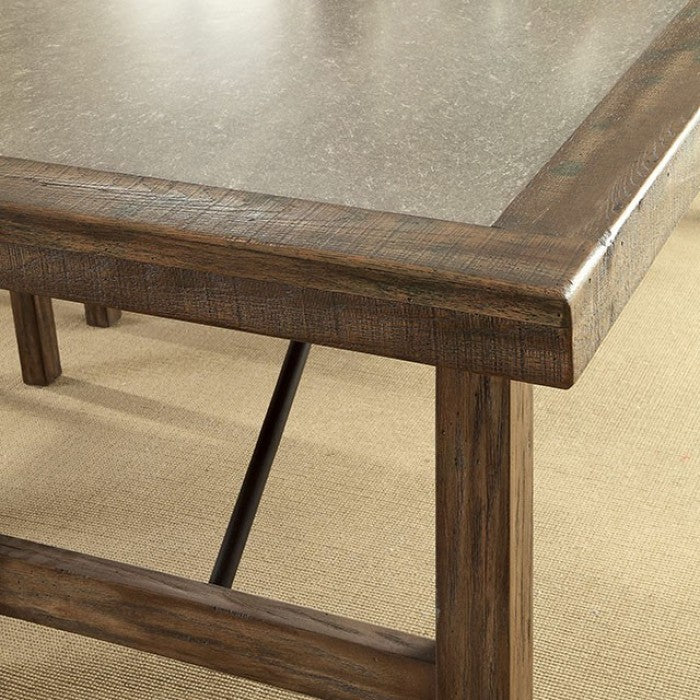 COLETTE Mesa comedor con madera y piedra 230X100