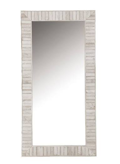 Espejo de pared 34"x 1.25"x 68" con marco de madera, blanco