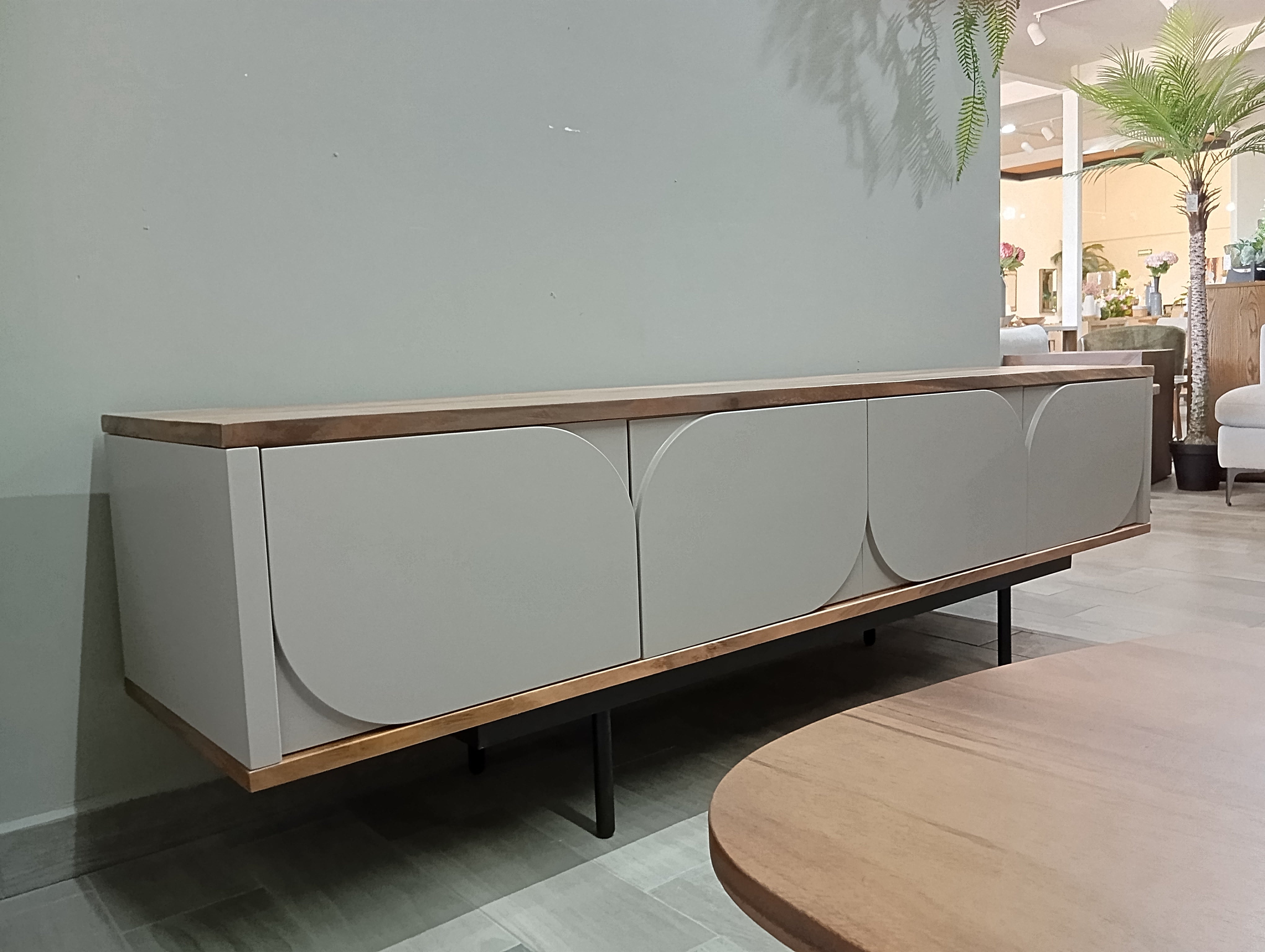Credenza PARMA con parota sólida, Taupe