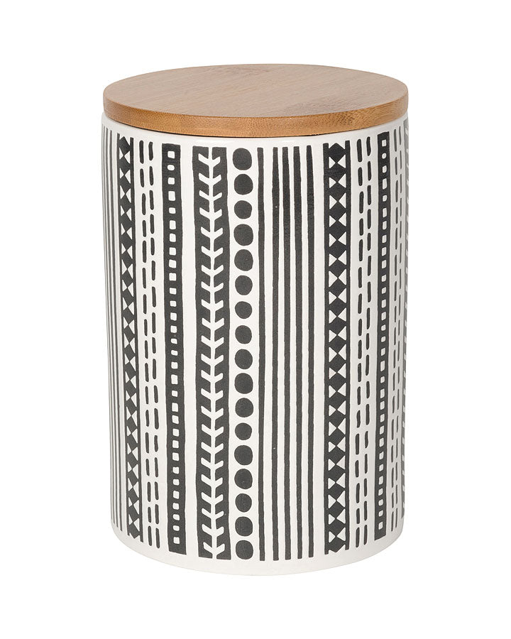 Frasco de ceramica con tapa de madera