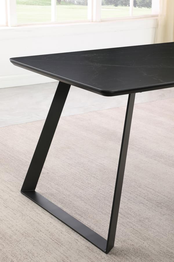 Mesa de comedor SMITH 1.80 x .90 m Cerámica, negro