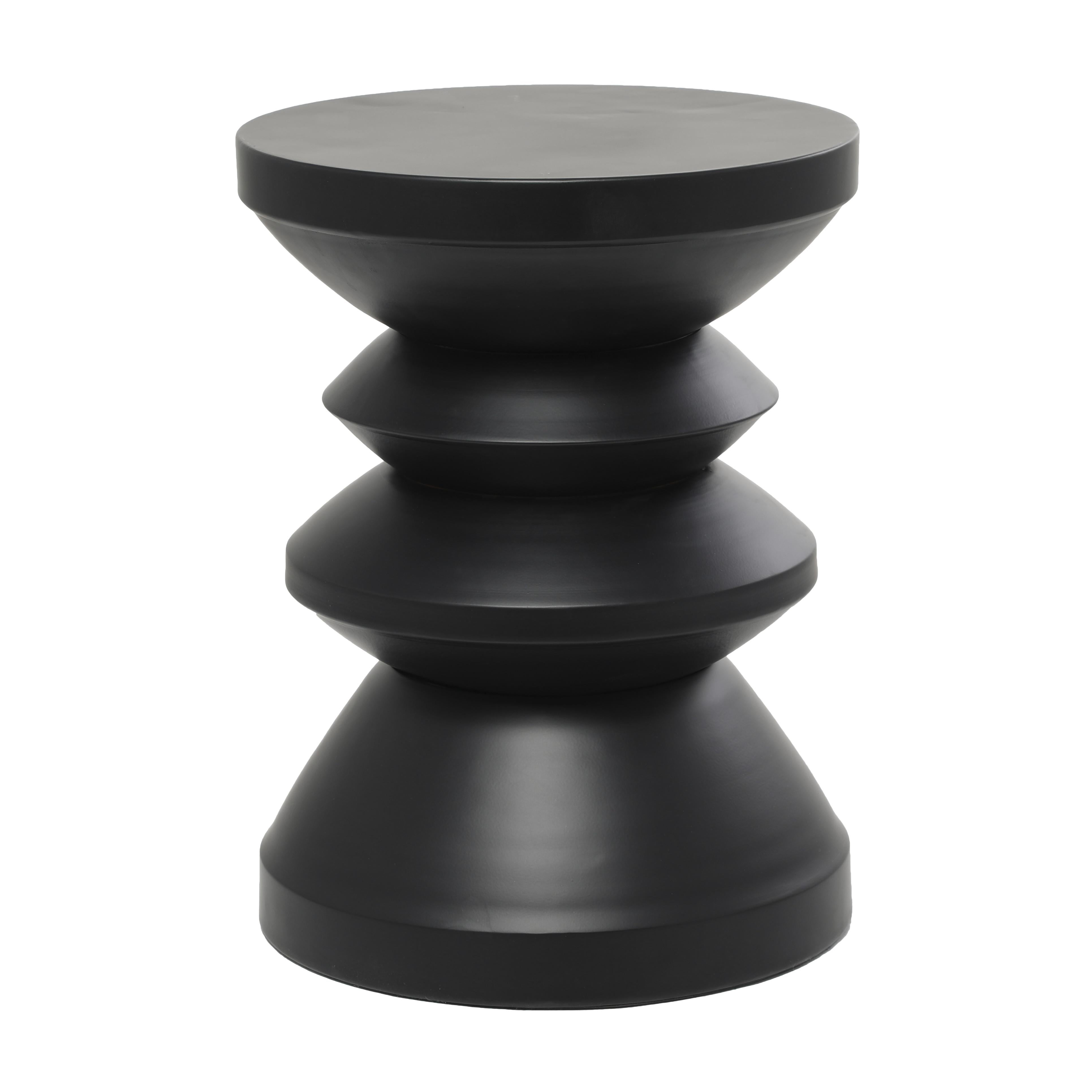 Black Metal Art Deco Inspired Accent Table,