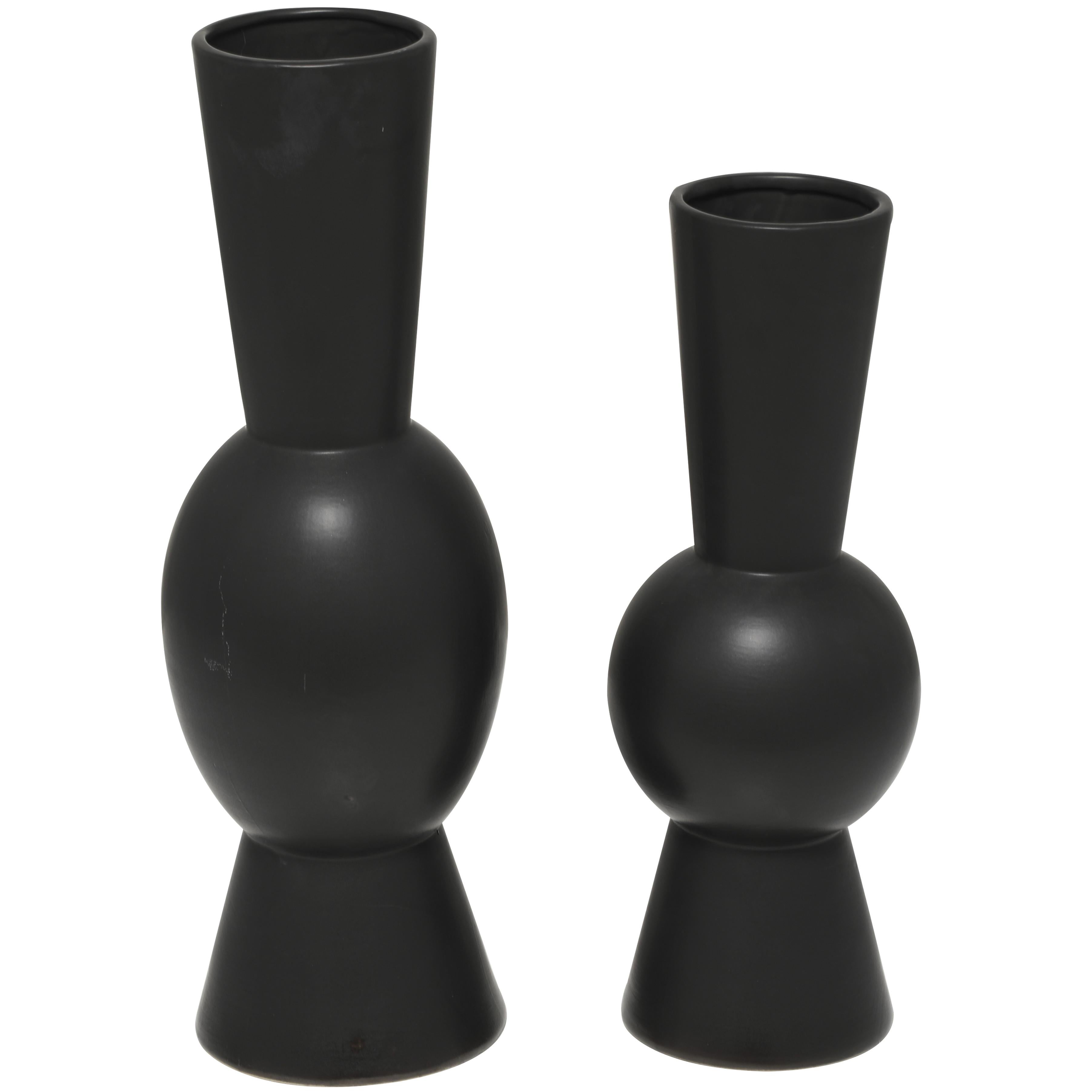 CER VASE BLK S/2 24", 20"H