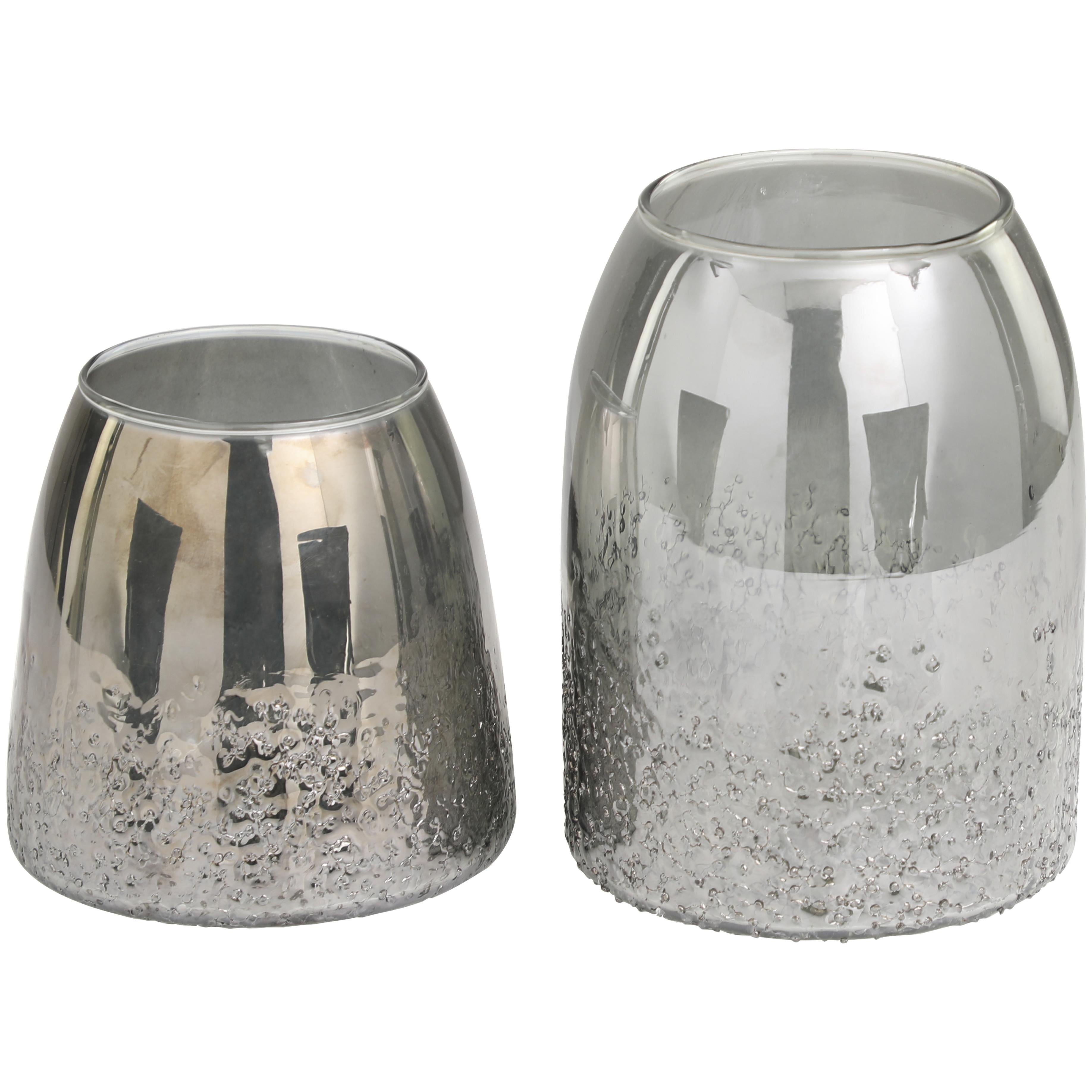 Gray Glass Textured Vase