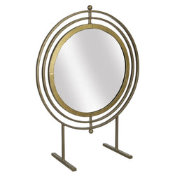 Espejo de mesa metálico 21.25” Dorado