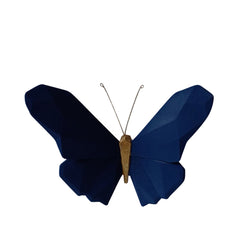 RESIN 6 W ORIGAMI BUTTERFLY WALL HANGING, NAVY