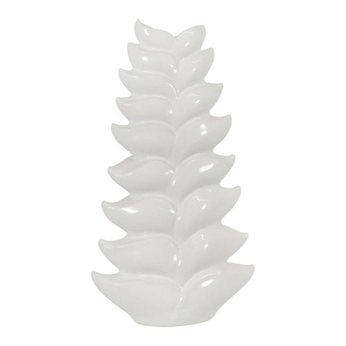Jarrón con forma de hojas 17” Blanco