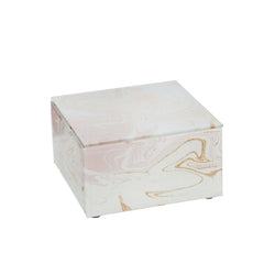 Caja decorativa madera y vidrio 5” Rosa