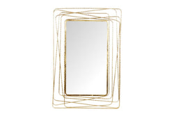 Gold Metal Wall Mirror with Thin Metal Rectangle Frame, 31" x 1" x 47"