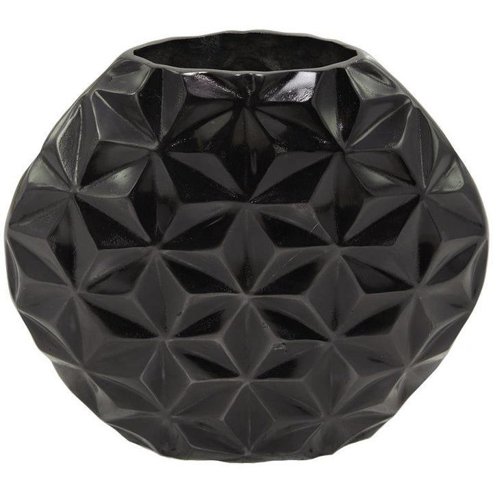 CosmoLiving by Cosmopolitan Black Aluminum Modern Abstract Vase, 14