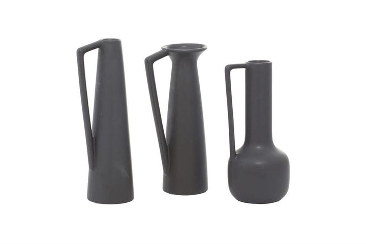 CosmoLiving by Cosmopolitan Grey Ceramic Modern Vase C/U A/B/C 12